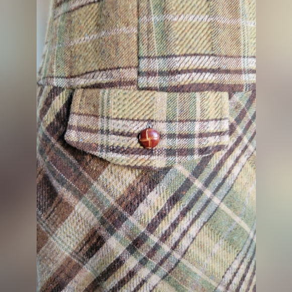 Zara Sample Wool Tartan Plaid Dress 2003 Y2K Dark Academia - Picture 5 of 7